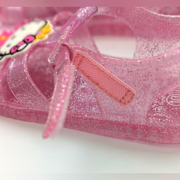BNWOT Sanrio Hello Kitty (Girl's Size 10) Pink Glitter Jelly Sandals - Picture 4 of 16